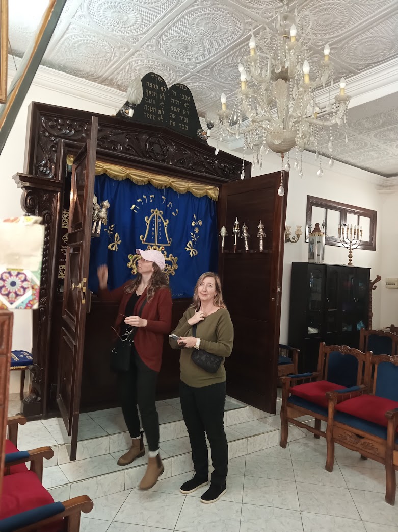 Morocco Jewish tour group at a historic Jewish quarter